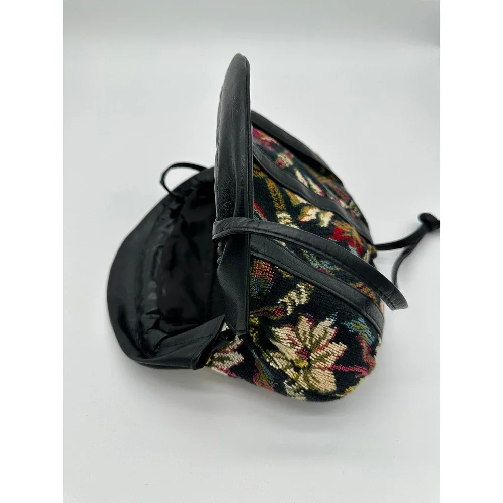 Swafford Originals Crossbody‎ Bag Womens Vintage Floral Needlepoint Black